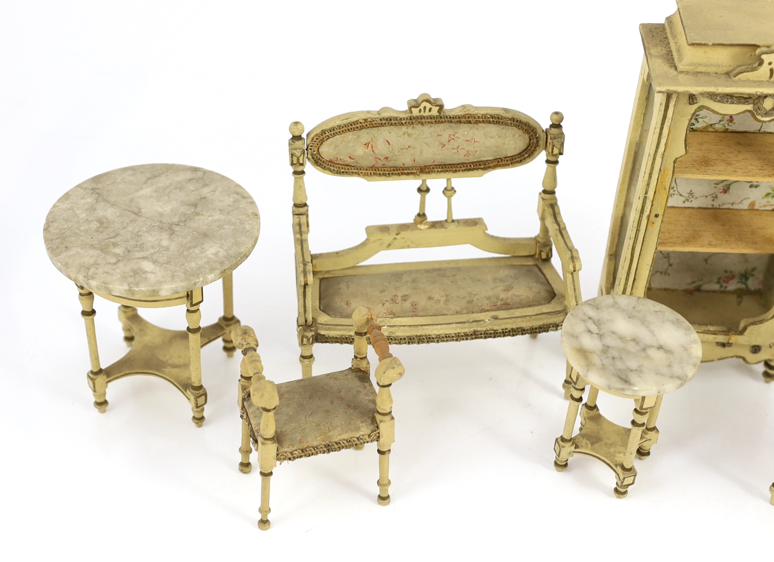 A suite of Paul Leonhardt larger scale dolls’ house furniture, circa 1925